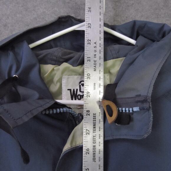 Vintage Woolrich Jacket Mens Large Blue Hooded Parka Field Coat Pockets 90s - Picture 3 of 11